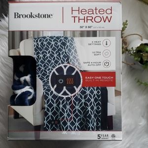 Brookstone 50" x 60" Electric Heated Blue Throw Blanket